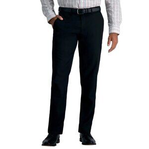 NEW Haggar Men's 30x29 Comfort Performance Dress Pant Straight Fit Black